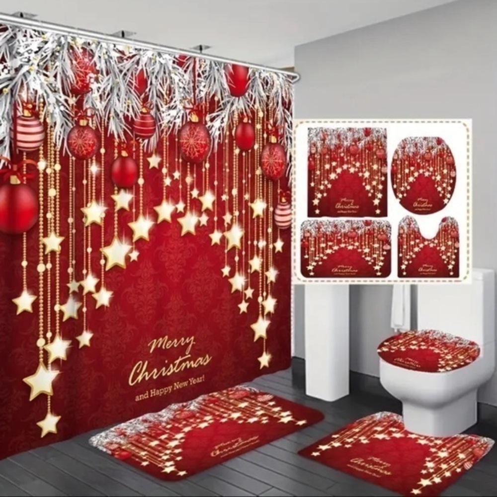 4pc Mery Christmas Bathroom Set NWT